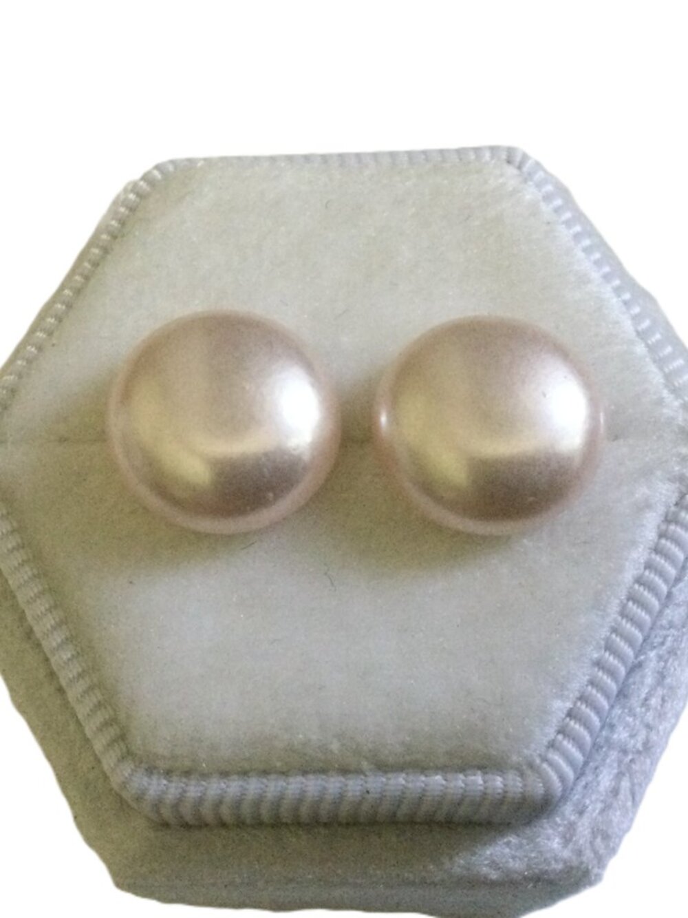 Vintage Round Light Pink Button Stud Earrings‎